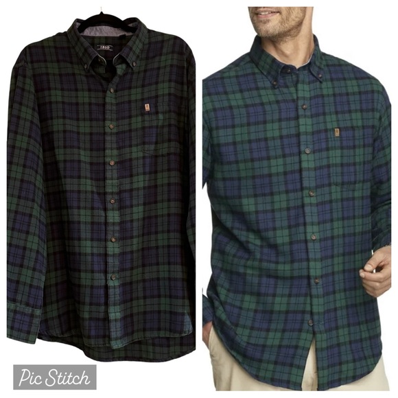IZOD-Mens Long Sleeve Button‎ Down Flannel Shirt - Picture 1 of 3